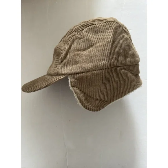 Paul Smith Men's Medium Light Brown Corduroy Winter Trapper Hat